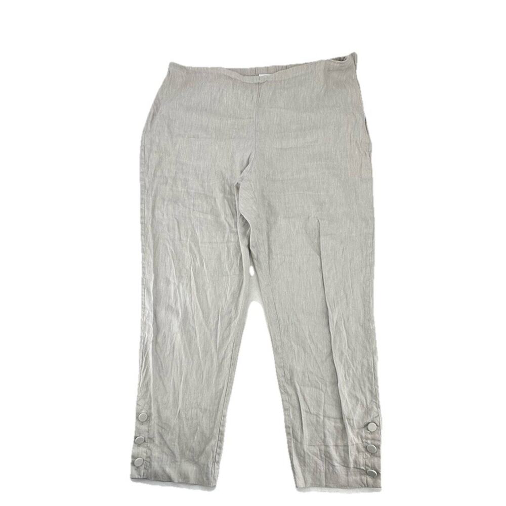 J Jill Women XL Tall Linen Stretch Ankle Coastal Beach Minimalist Pants 28” J120